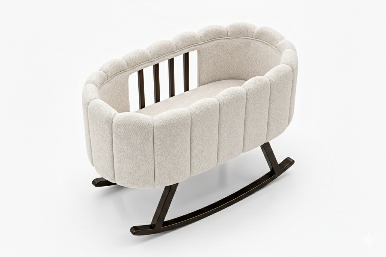 Berceau bébé à bascule design scandinave