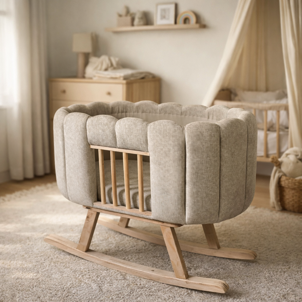 Berceau bébé à bascule design scandinave