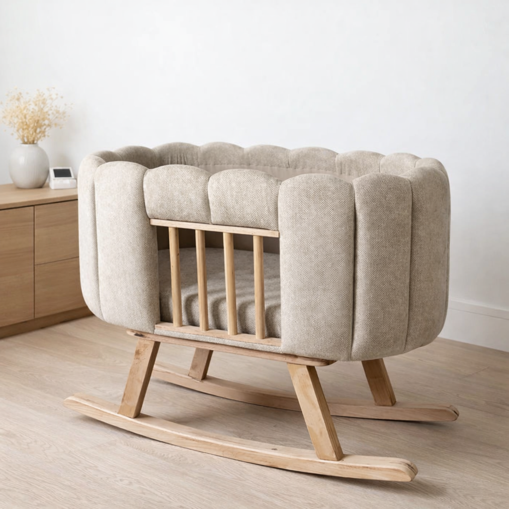Berceau bébé à bascule design scandinave