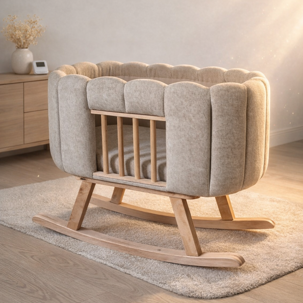 Berceau bébé à bascule design scandinave