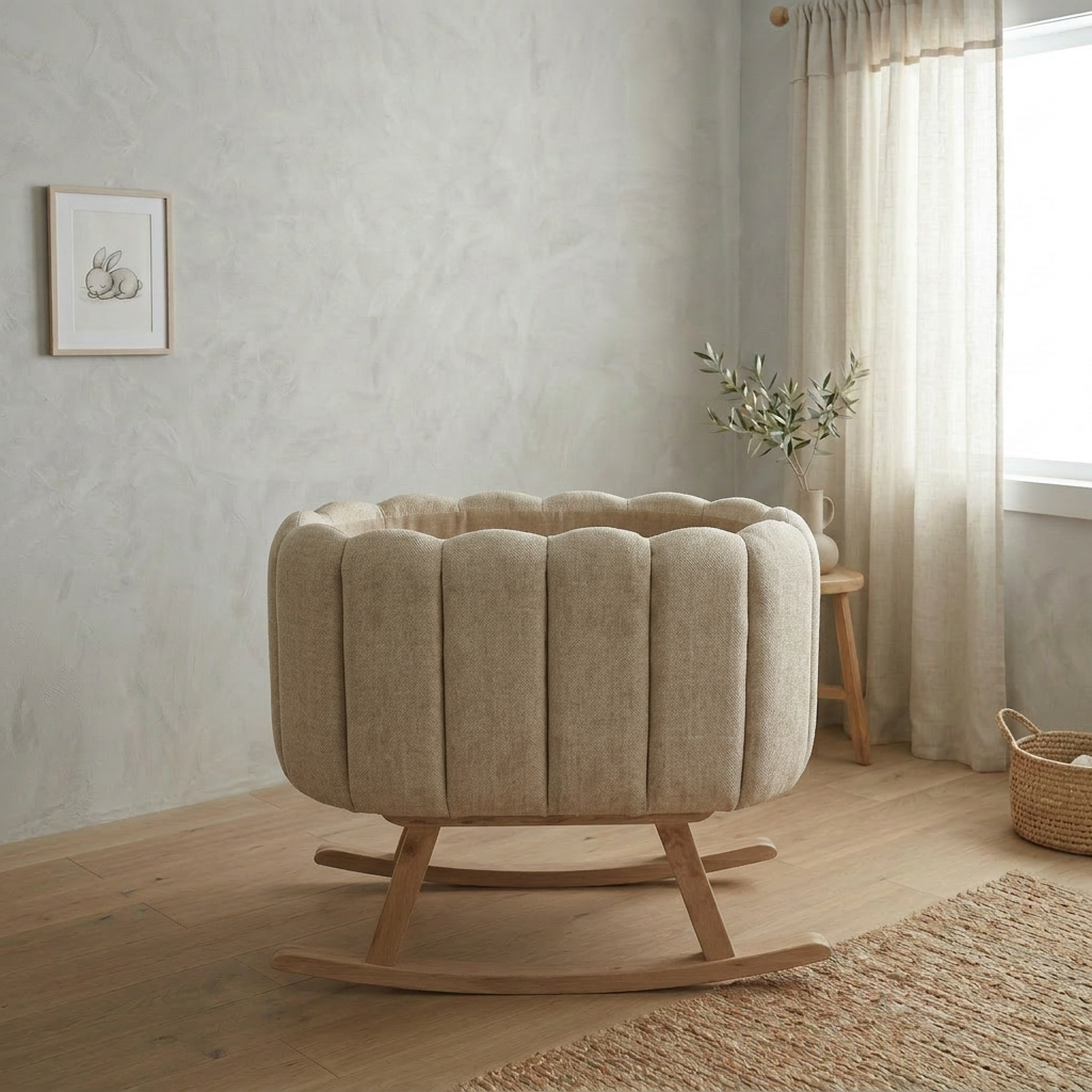 Berceau bébé à bascule design scandinave