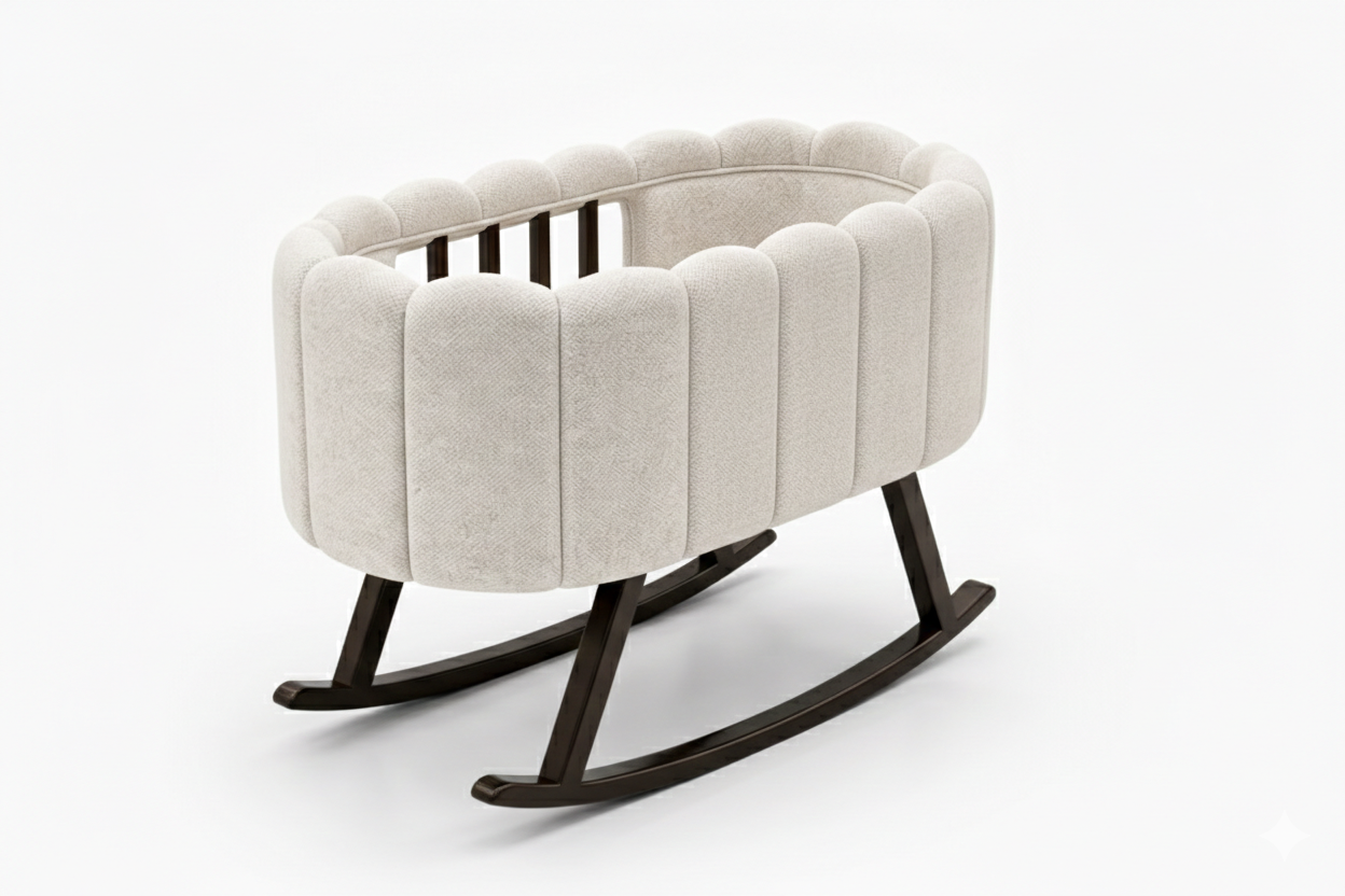 Berceau bébé à bascule design scandinave