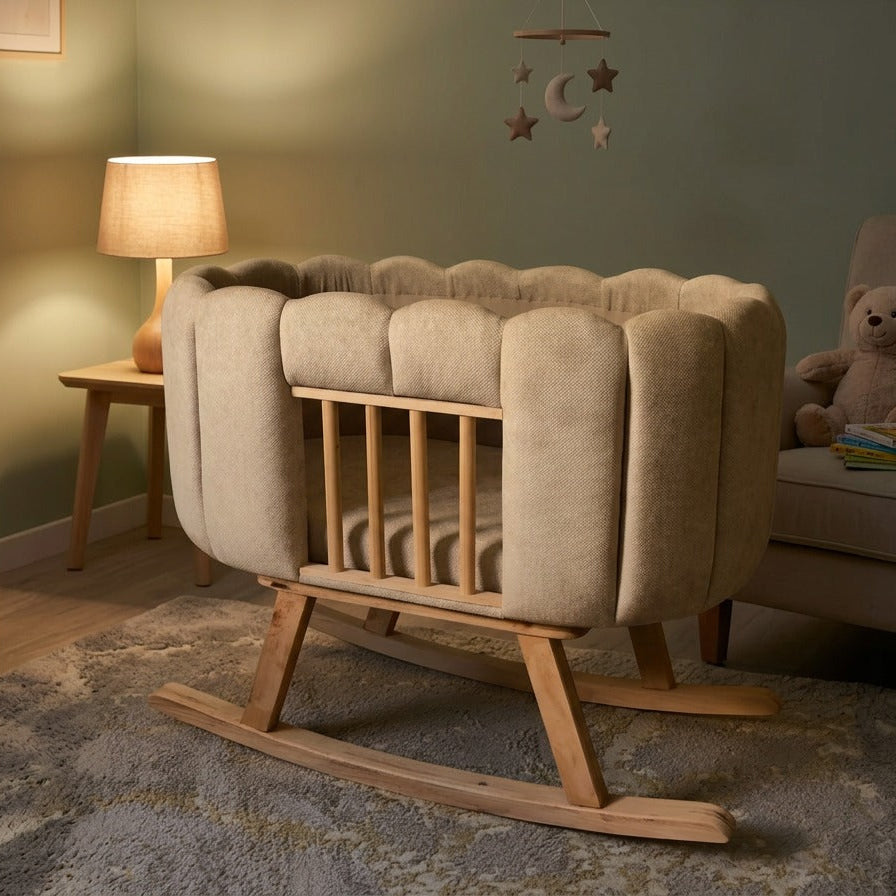 Berceau bébé à bascule design scandinave