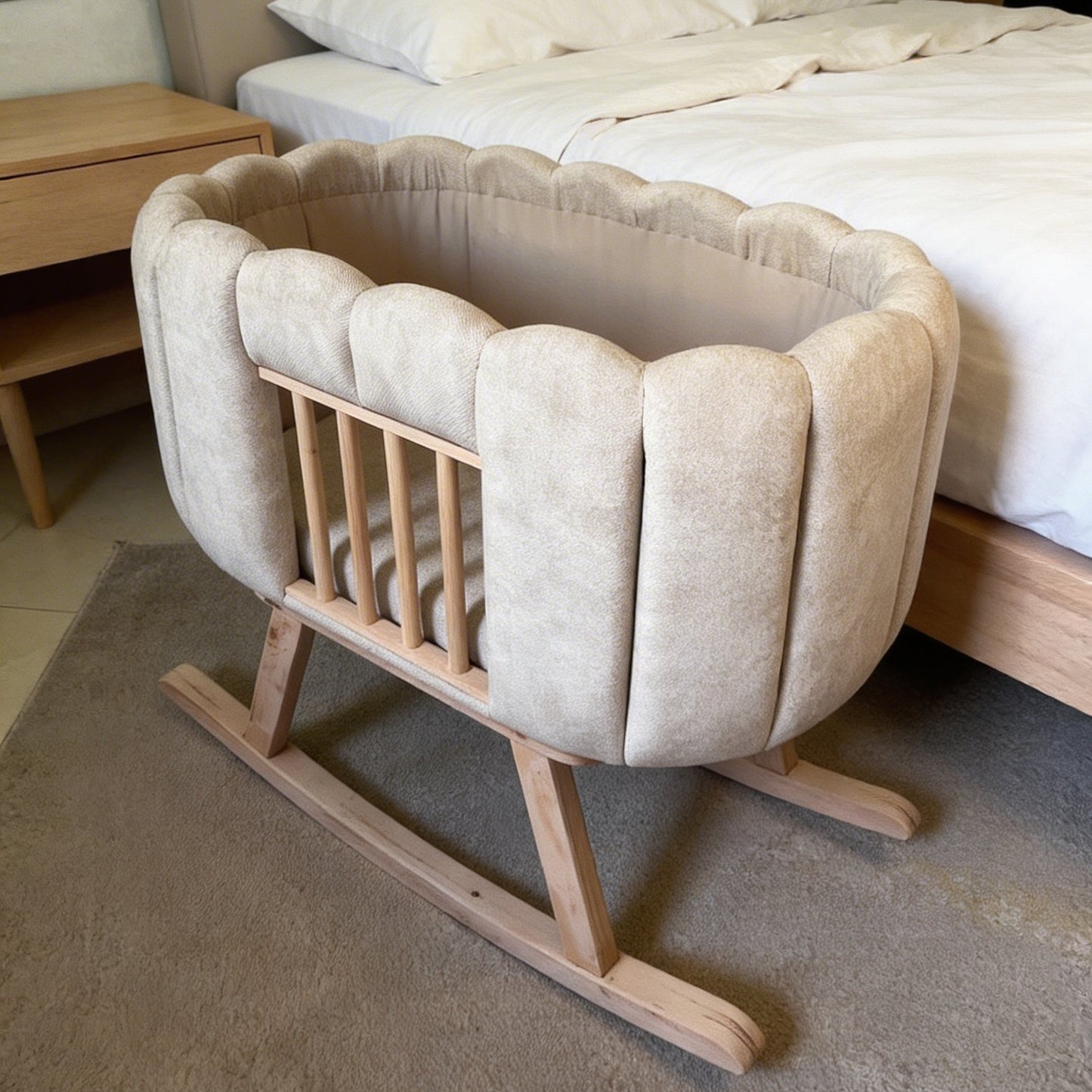 Berceau bébé à bascule design scandinave