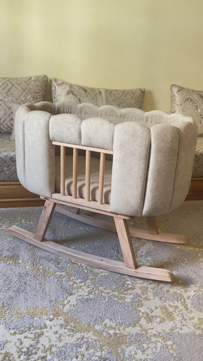 Berceau bébé à bascule design scandinave